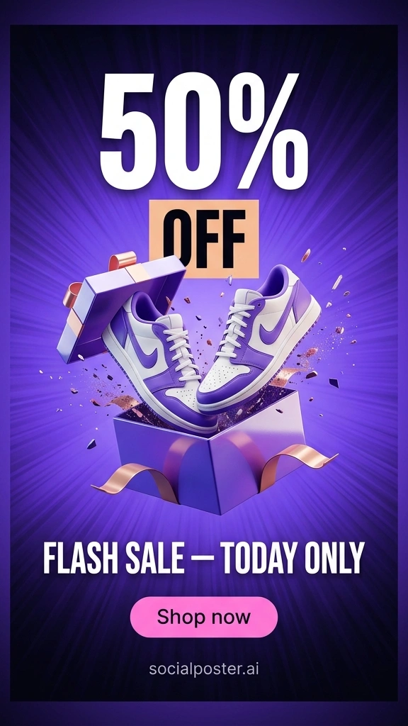 E-commerce flash offer poster